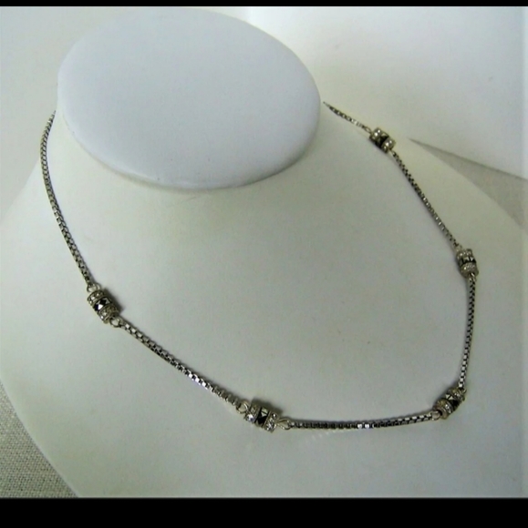MSCO SS, Marcasite, & CZ Barrel Station Choker - Picture 7 of 9
